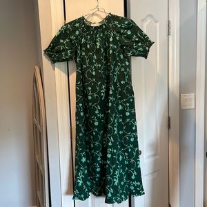 NWT Hill House S The Caroline Nap Dress in Green Botanical